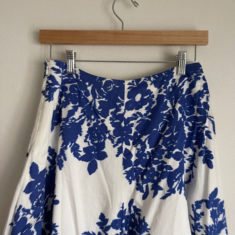 Vintage 90s Gap Floral Cotton A-line Midi Skirt - Picture 8 of 10